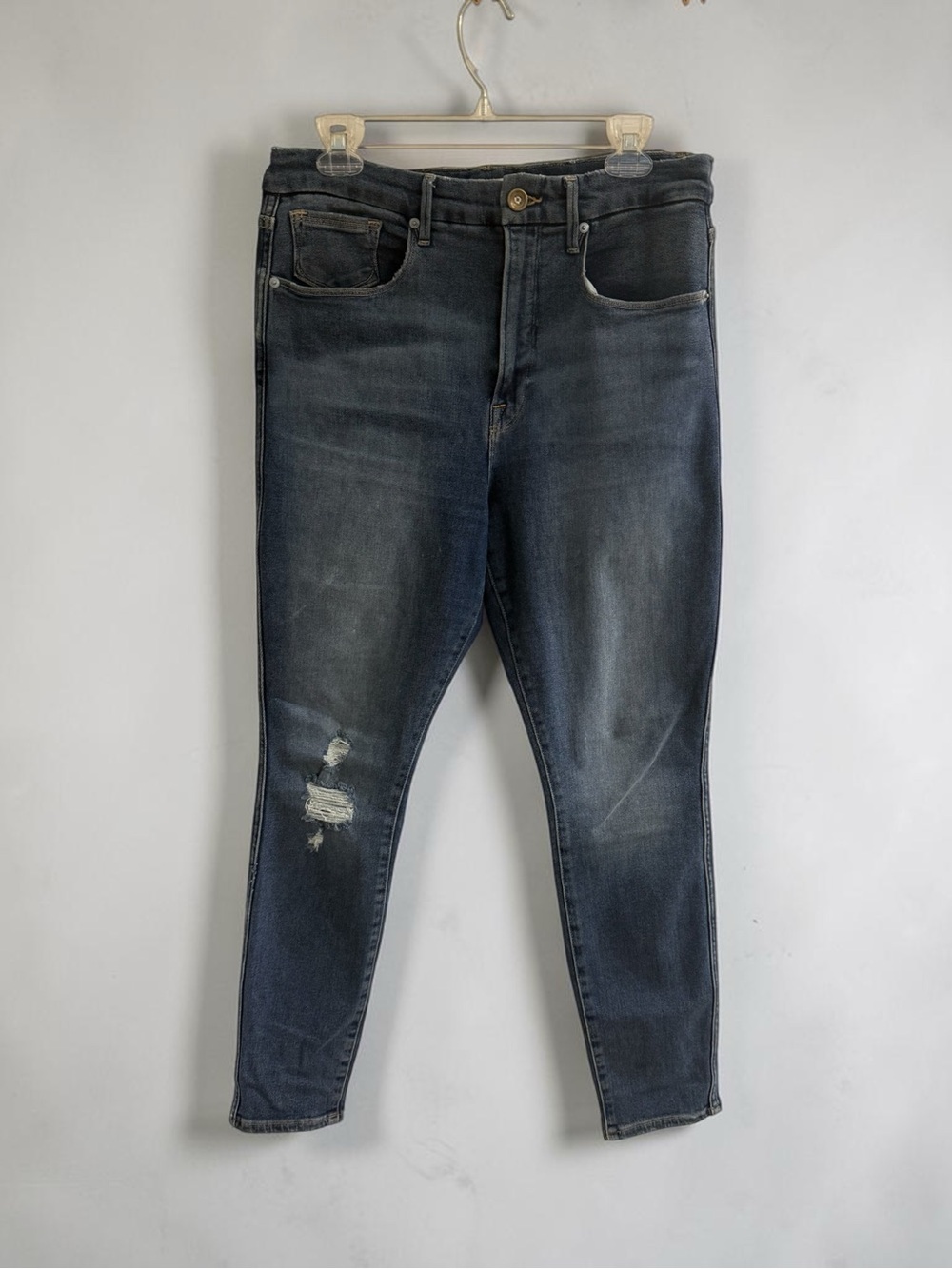 Good American Women’s High Rise Skinny Jeans in Dark Indigo Wash - 14/32